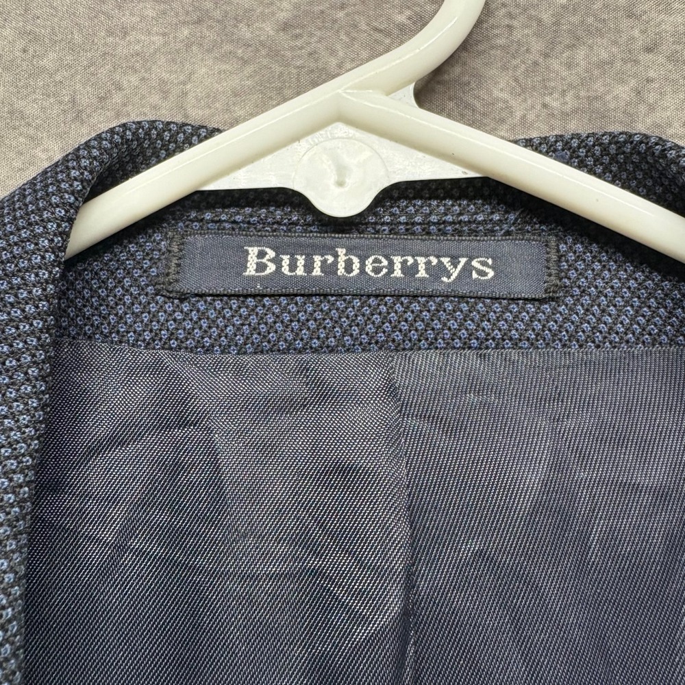 Vintage Burberry Prorsum Navy Blue Birdseye Blazer Suit Jacket Size 40 3 Button - Picture 4 of 15